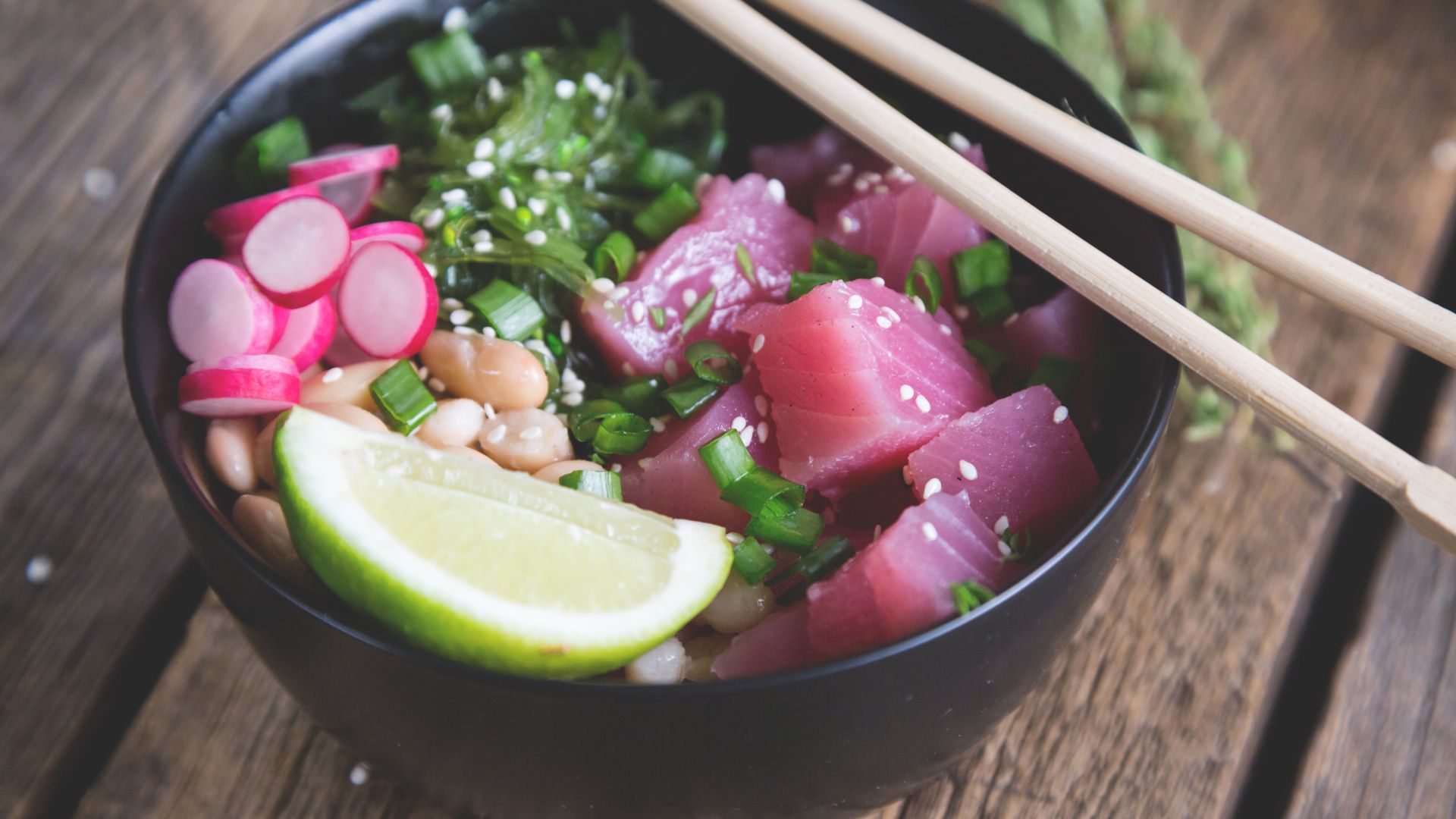 Fresh poke bowls at a local Maui market